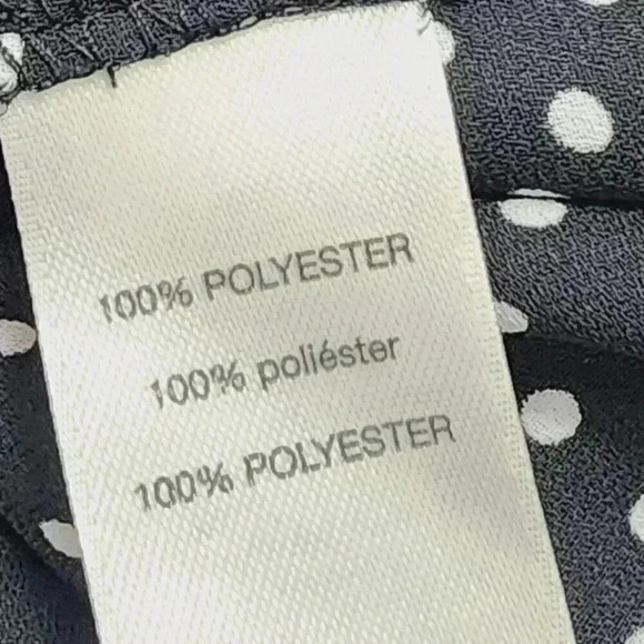 Chico's Polka Dot Tank Top Women's 2/ L Chiffon Layer Slit side 9725 - Picture 7 of 8